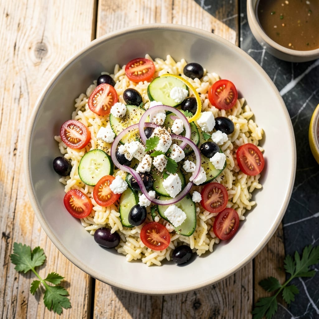 Orzo Pasta Salad Recipe With Feta: Mediterranean Herb-Infused Delight