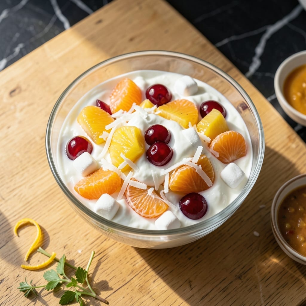 Recipe For Ambrosia Salad With Sour Cream: Retro Creamy Citrus Medley