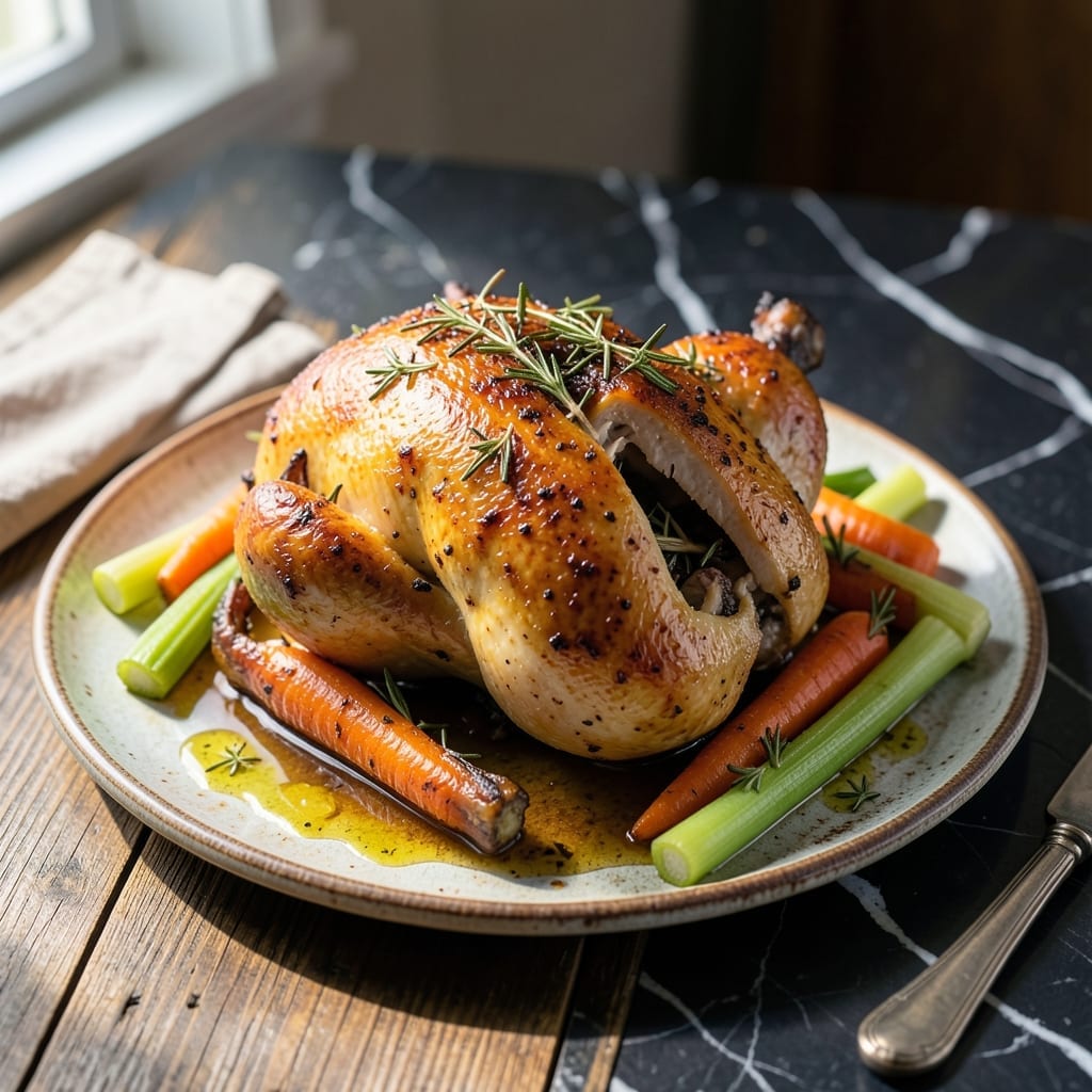 Recipe for Cooking a Whole Chicken in a Slow Cooker: Herb-Infused Juices and Effortless Feasting