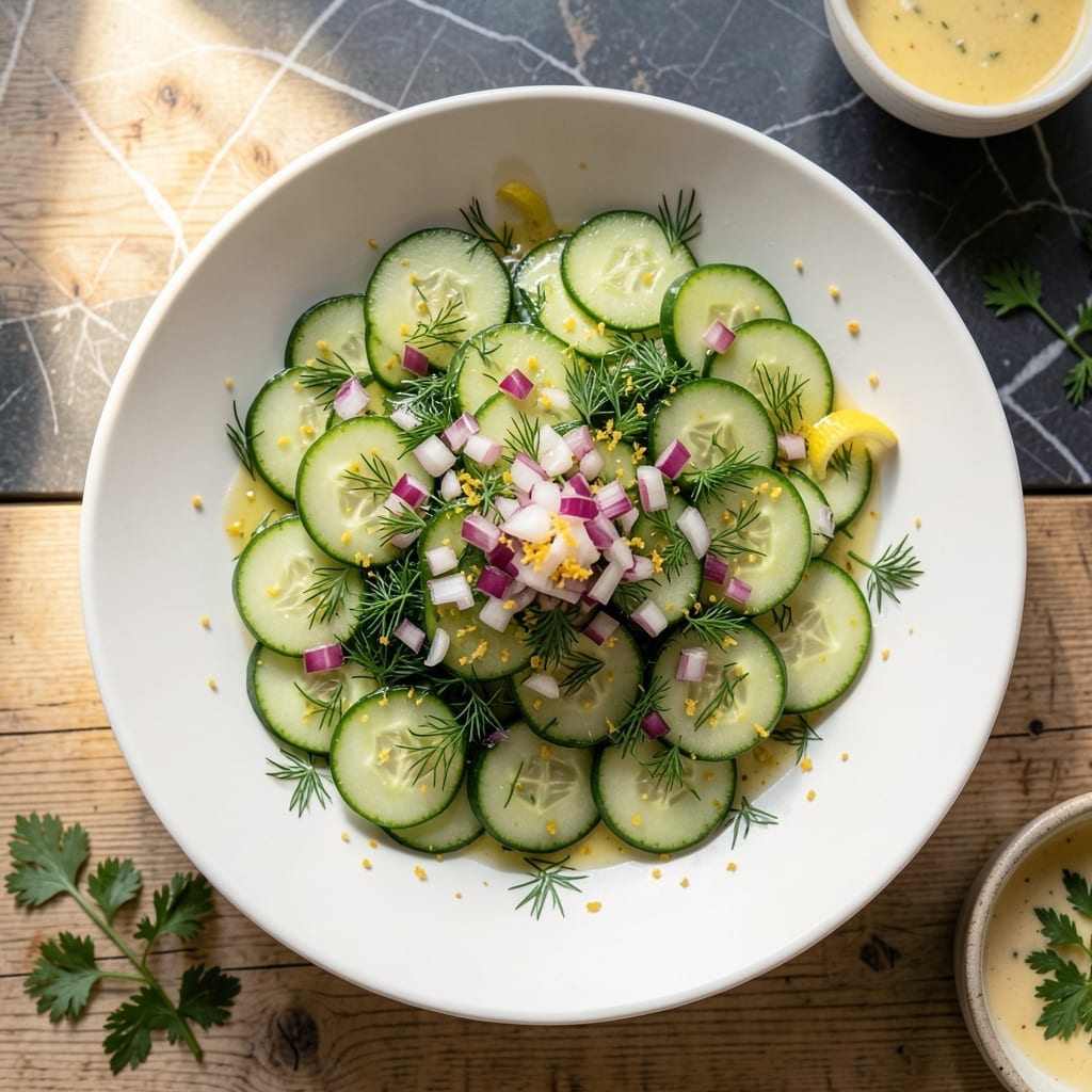 Cucumber Salad Recipe No Vinegar: Fresh Crispness With Lemon Zest Cucumber Salad Recipe No Vinegar: Fresh Crispness With Lemon Zest