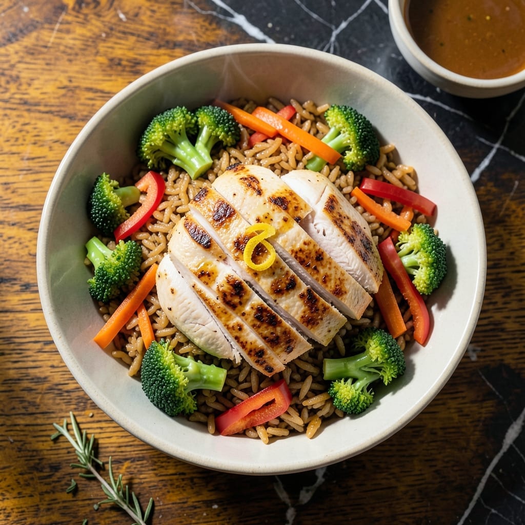 Healthy Chicken Rice Bowl Recipe for Weight Loss: Macro-Balanced Meal in 30 Minutes