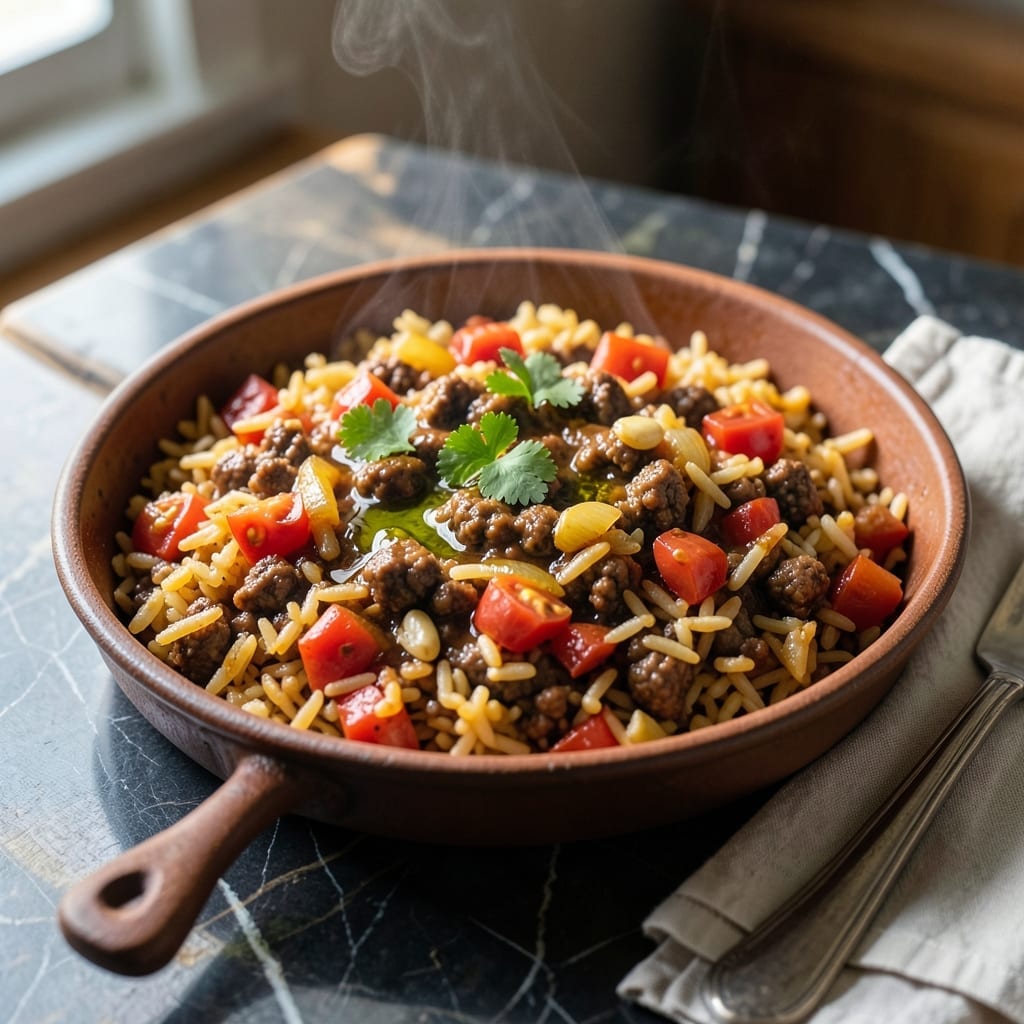 Old Fashioned Spanish Rice Recipe With Ground Beef: One-Pot Weeknight-Friendly Comfort