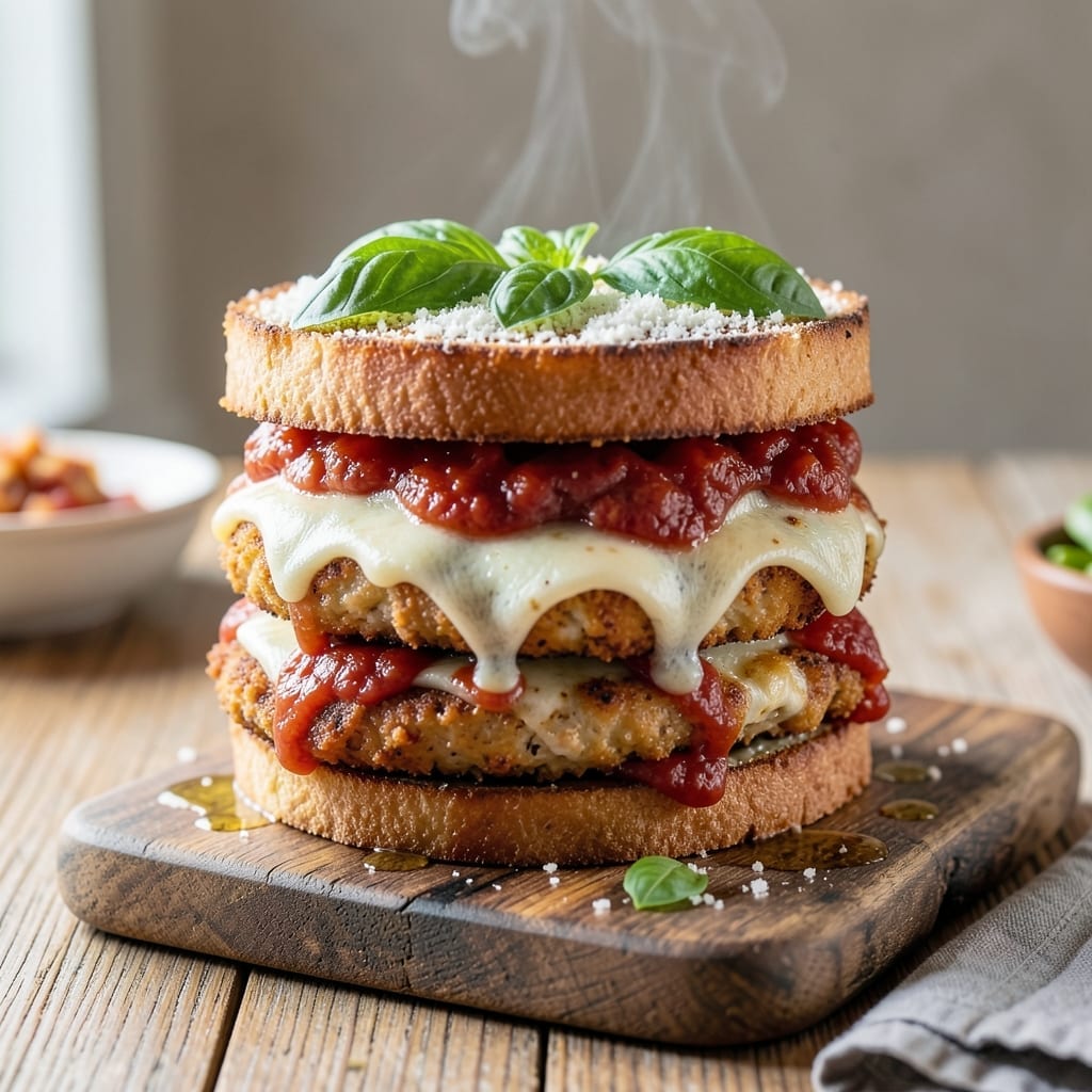 Recipe For Chicken Parm Sandwich: Crispy Breaded Cutlets Melted With Marinara
