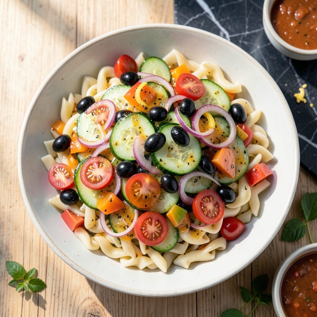 Recipe For Noodle Salad With Italian Dressing: Zesty Garden Crunch in Every Bite
