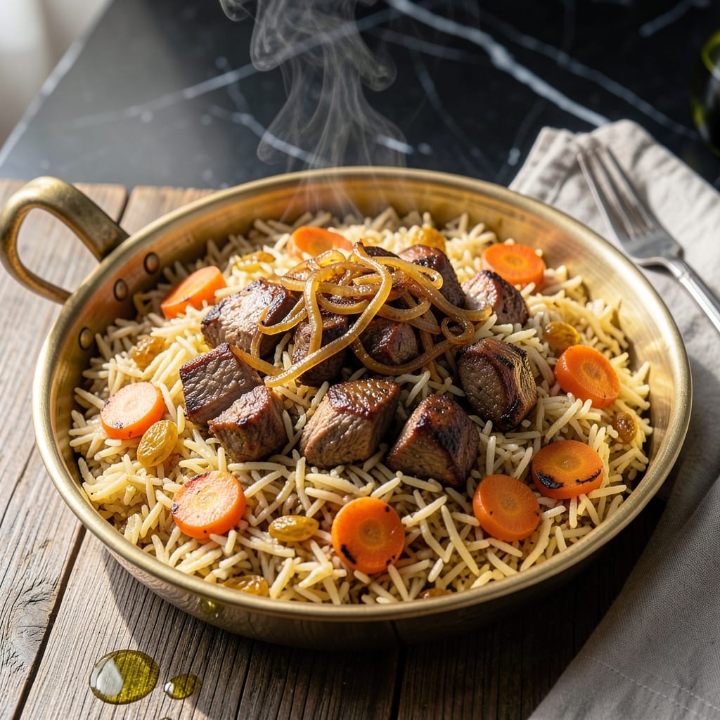 Kabuli Pulao Recipe Pakistani: Aromatic Rice With Caramelized Carrots and Raisins
