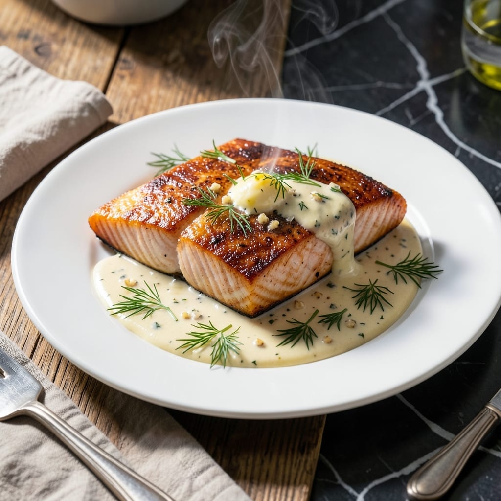 Pan Seared Salmon Recipe With Sauce: Lemon-Dill Cream for Elegant Dining