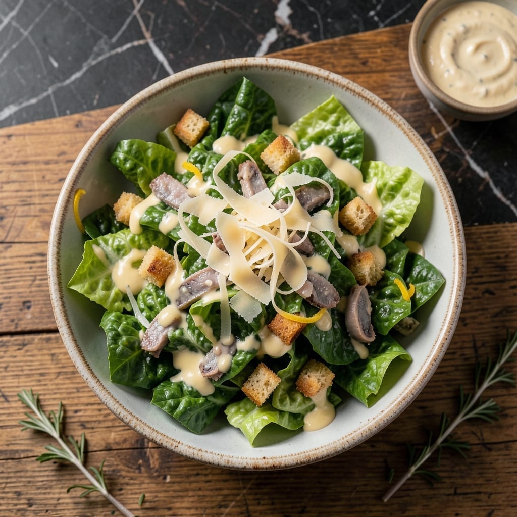 Caesar Salad Recipe With Anchovies: Classic Creamy Dressing From Scratch Caesar Salad Recipe With Anchovies: Classic Creamy Dressing From Scratch