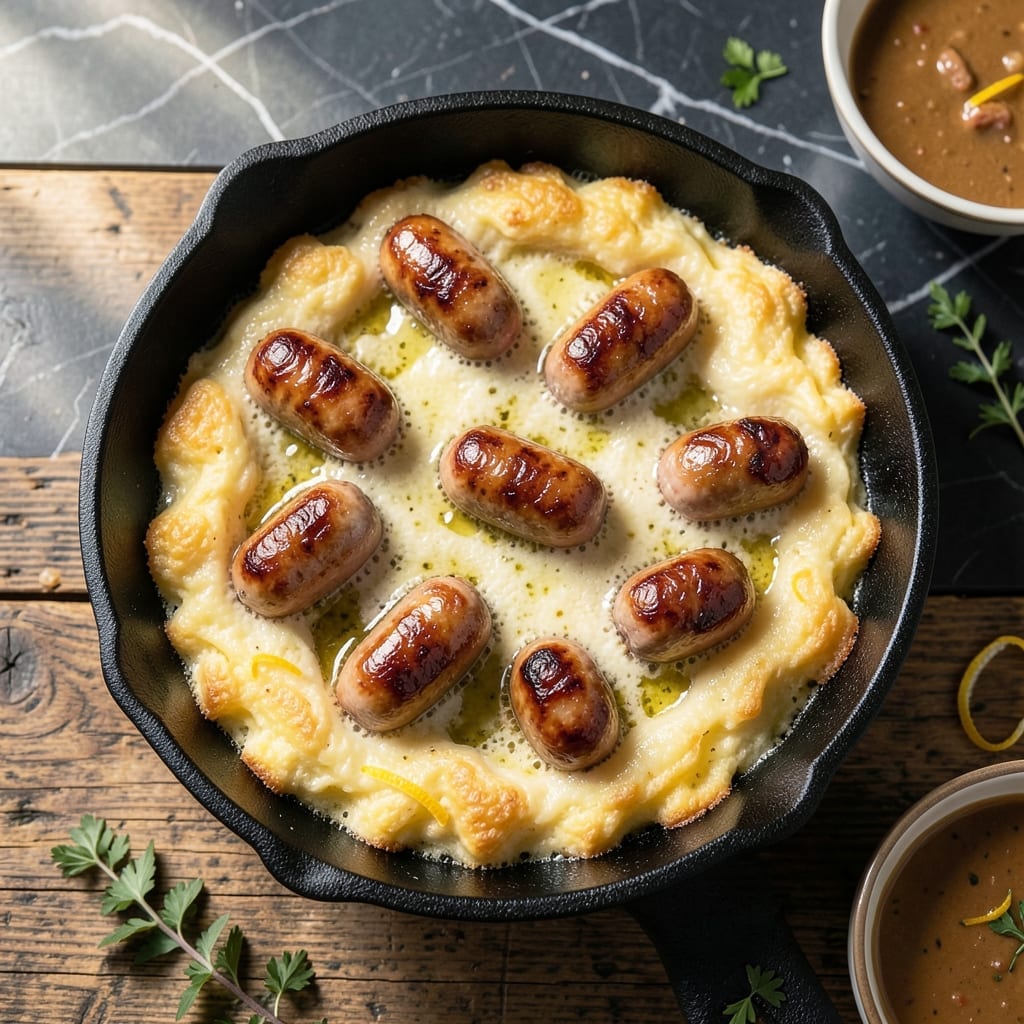 Jamie Oliver's Toad in the Hole Recipe: Puffed Yorkshire Pudding with Sausages