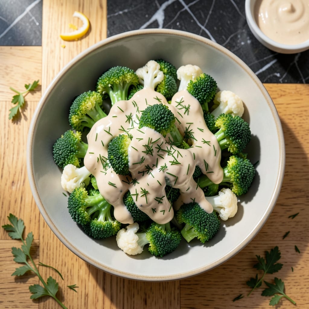 Broccoli and Cauliflower Salad Recipe With Ranch Dressing: Crisp Veggies in Creamy Bliss
