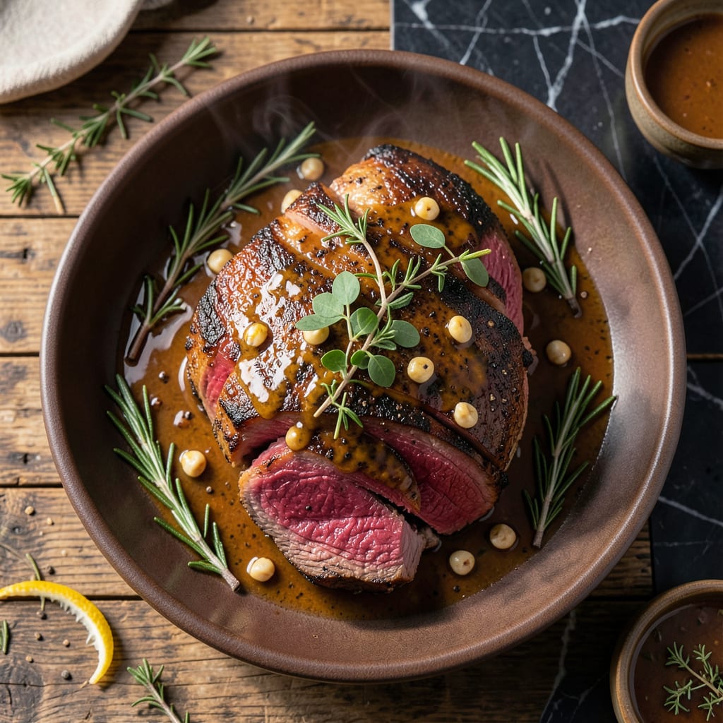 Elk Sirloin Roast Recipe: Wild Game Elegance With Herb Crust illustration with key details