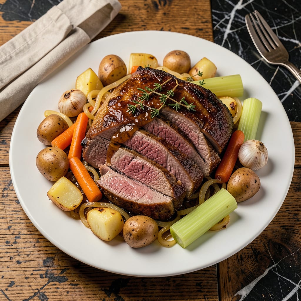 Complete English Crock Pot Roast Recipe: Slow Cooked Beef with Root Vegetable Richness overview image
