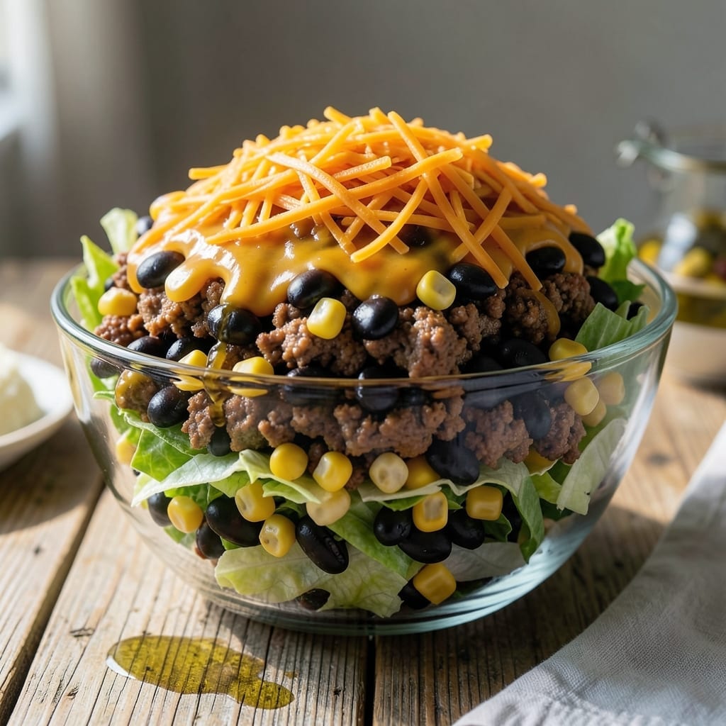 Recipe For Seven-Layer Taco Salad: Tex-Mex Crunch in Every Forkful