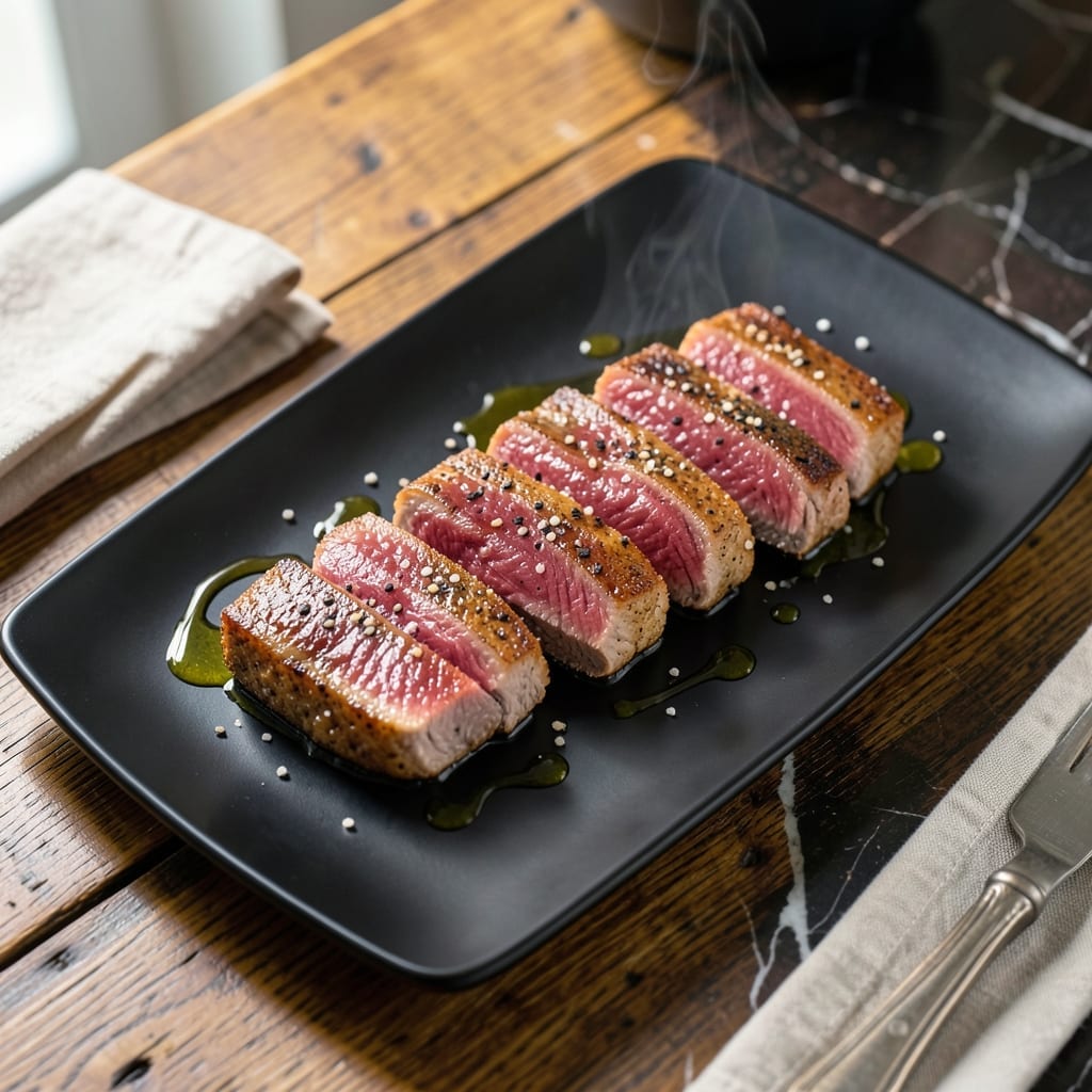 Pan Seared Tuna Recipe Simple: Crispy Crust and Buttery Center in Minutes Pan Seared Tuna Recipe Simple: Crispy Crust and Buttery Center in Minutes