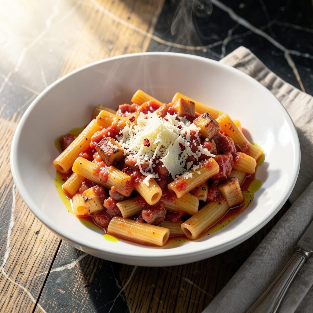 Recipe for Bucatini All'Amatriciana: Roman Classic With Guanciale and Tomato