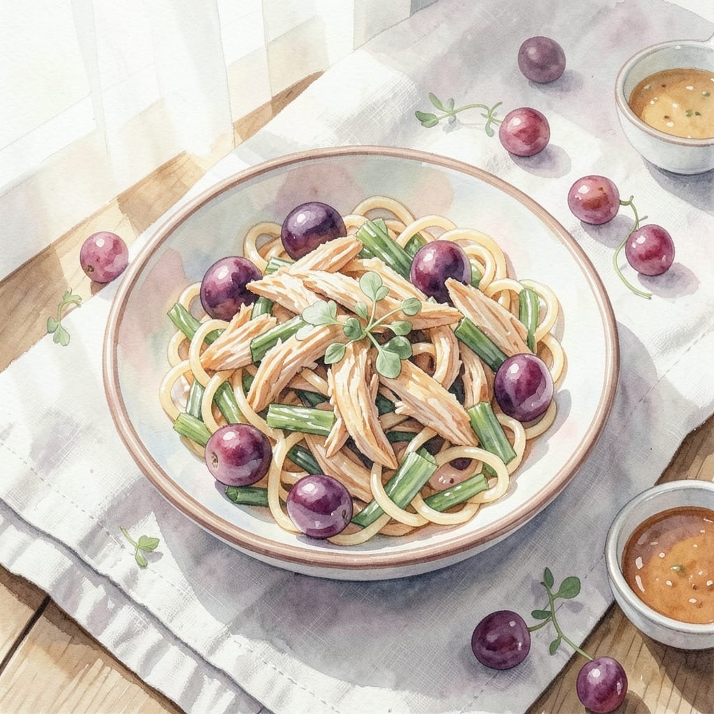 Recipe for Chicken Pasta Salad with Grapes: Sweet and Savory Summer Refreshment