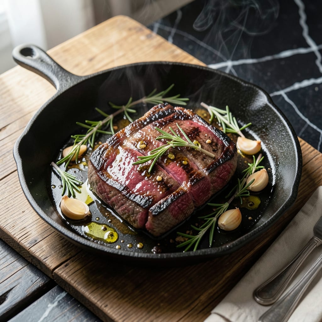 New York Strip Steak Recipe Pan: Cast Iron Crust With Juicy Interior New York Strip Steak Recipe Pan: Cast Iron Crust With Juicy Interior