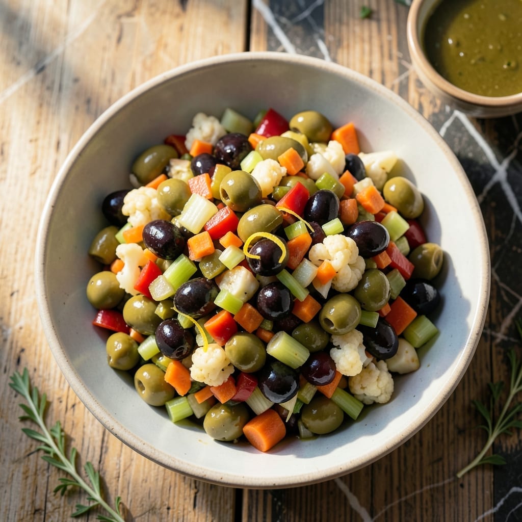 Italian Olive Salad Recipe Muffuletta: Briny New Orleans Tradition