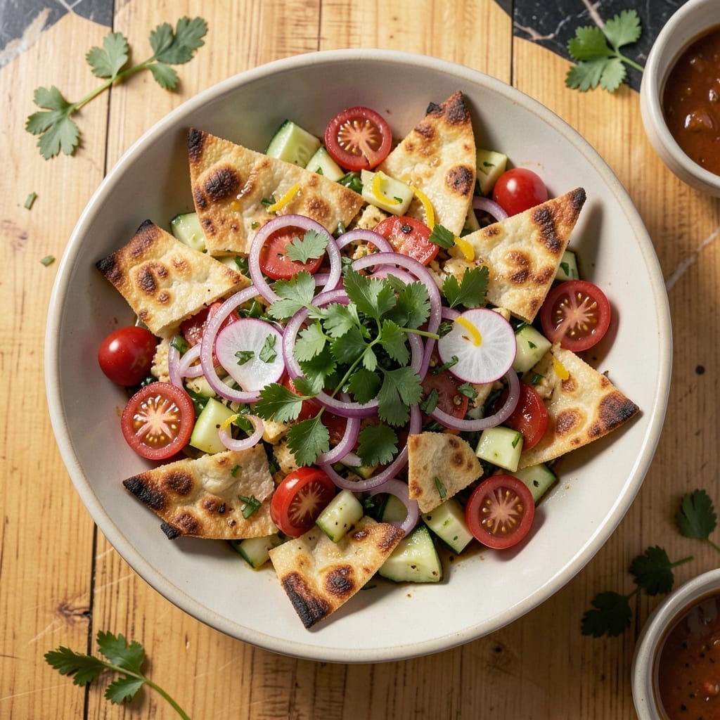Fattoush Salad Recipe Ottolenghi: Toasted Pita and Herb-Infused Brightness