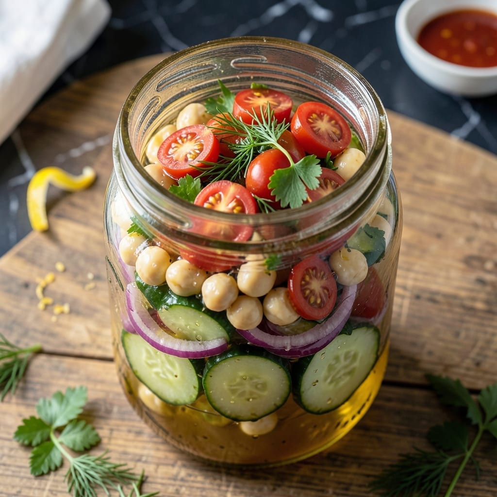 Cucumber Salad Recipe in Mason Jar: No-Cook Layers for On-the-Go Freshness
