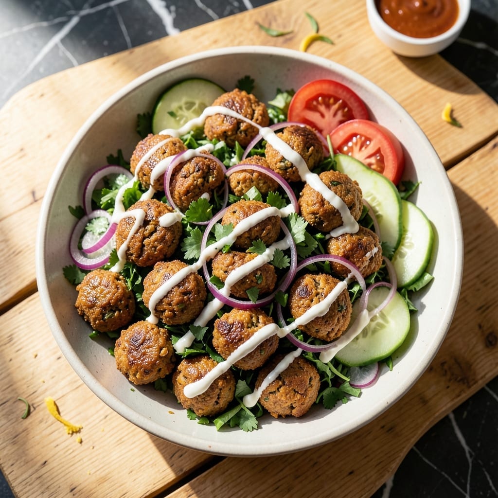 Falafel Salad Recipe Indian: Spiced Chickpea Bowl With Fresh Vegetables