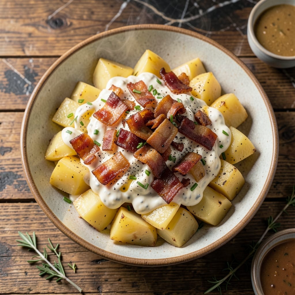 Hot Potato Salad Recipe With Bacon: Smoky Creamy Picnic Classic Hot Potato Salad Recipe With Bacon: Smoky Creamy Picnic Classic