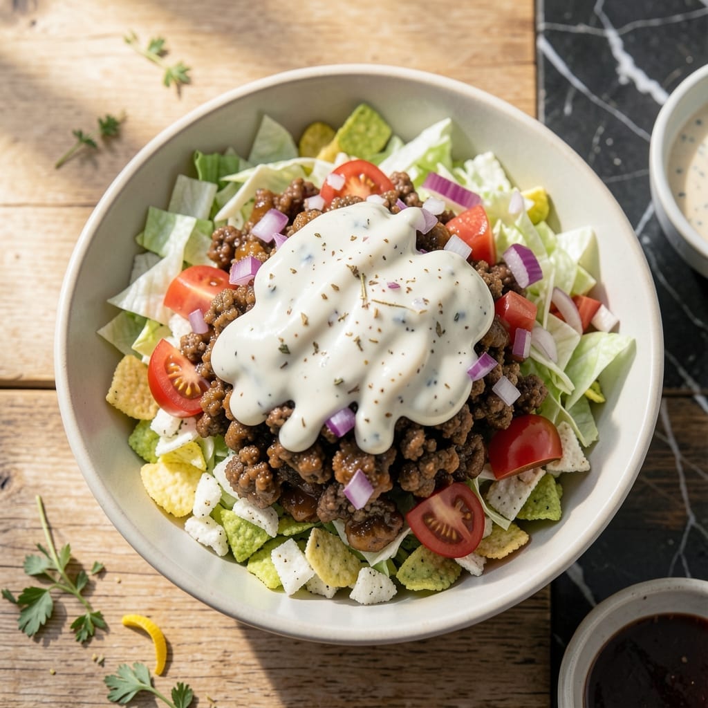 Dorito Taco Salad Recipe With Ranch Dressing: Crunchy Tex-Mex Fiesta in a Bowl