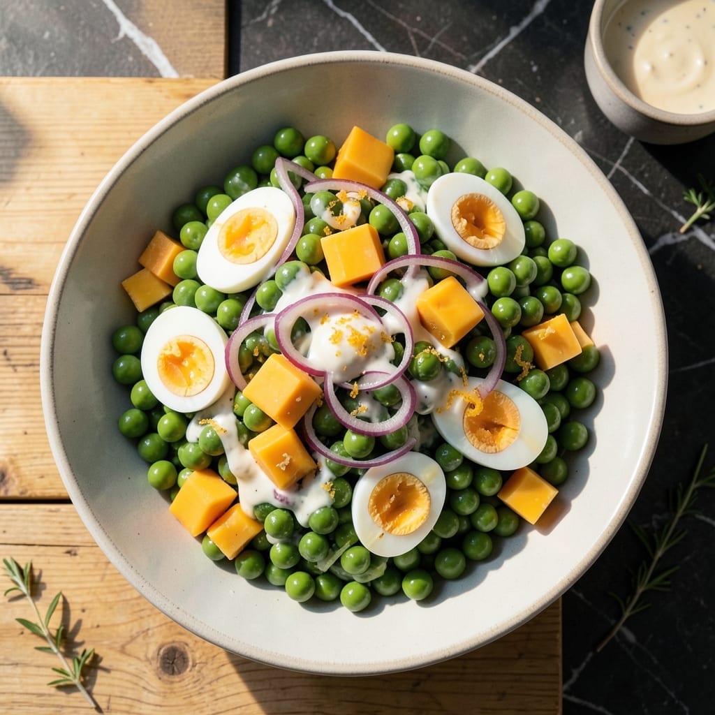 Pea Salad Recipe With Eggs and Cheese: Retro Picnic Favorite Revived