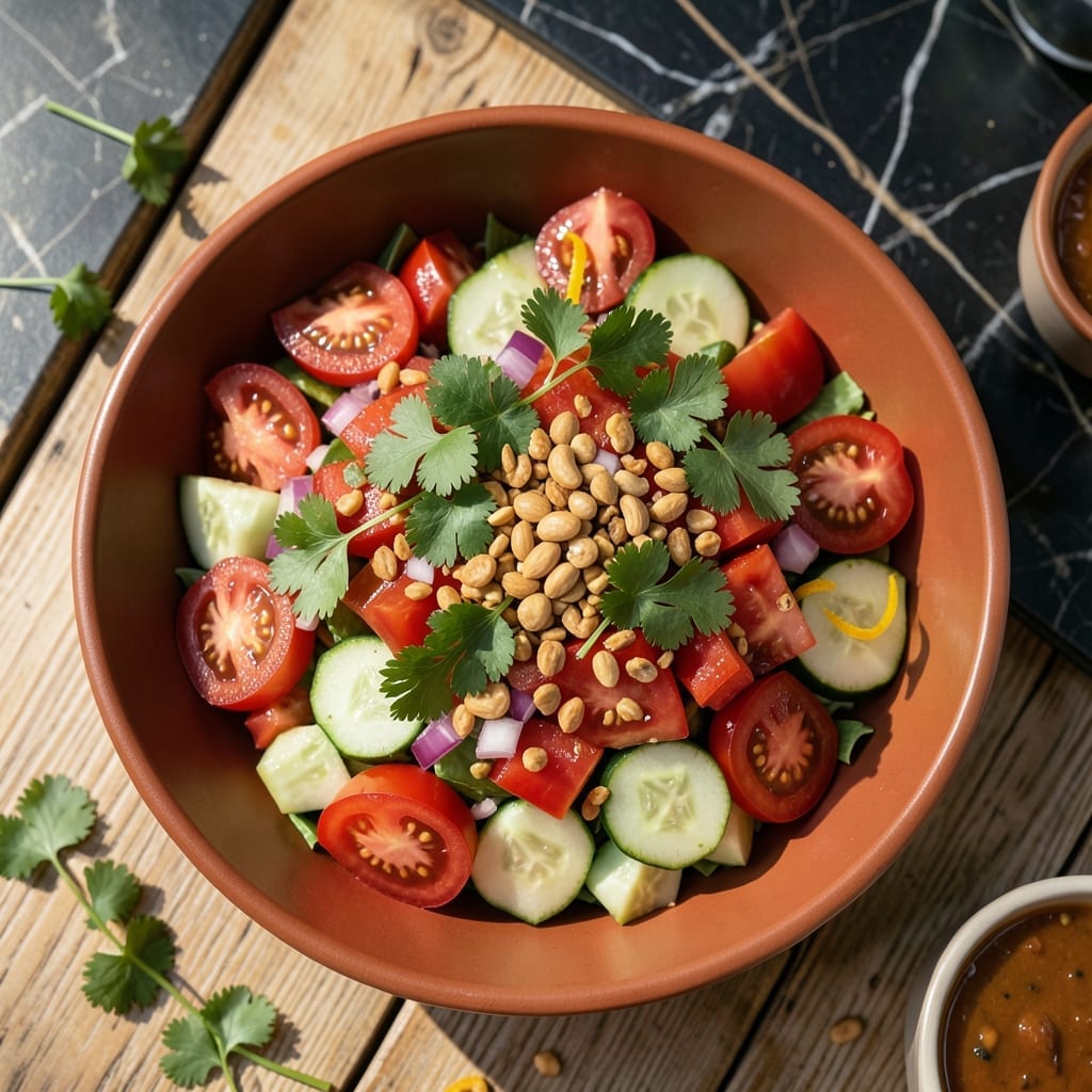 Recipe For African Salad: Zesty Peanut and Tomato Freshness