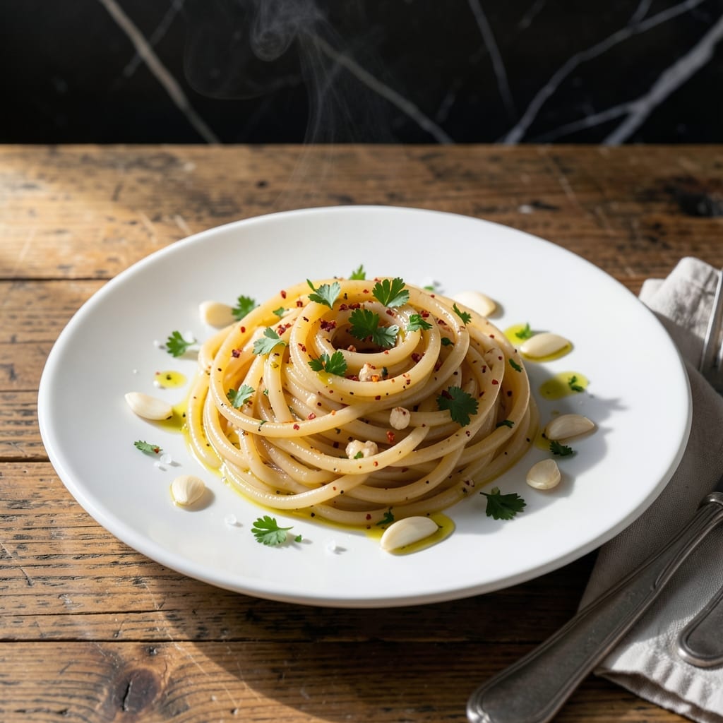 Pasta Recipe: Silky Strands With Garlic and Olive Oil Pasta Recipe: Silky Strands With Garlic and Olive Oil