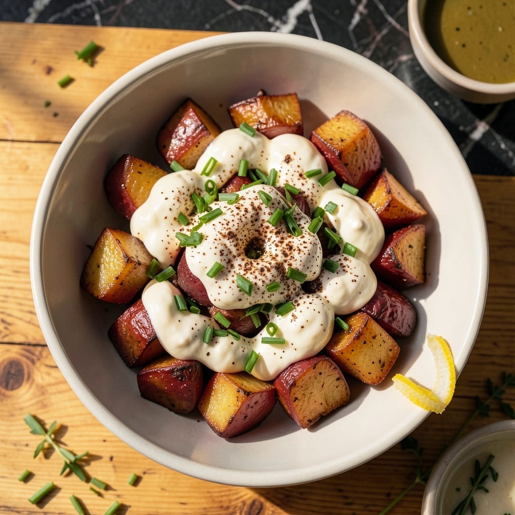 Baked Potato Salad Recipe With Red Potatoes: Rustic Creamy Chunky Delight Baked Potato Salad Recipe With Red Potatoes: Rustic Creamy Chunky Delight