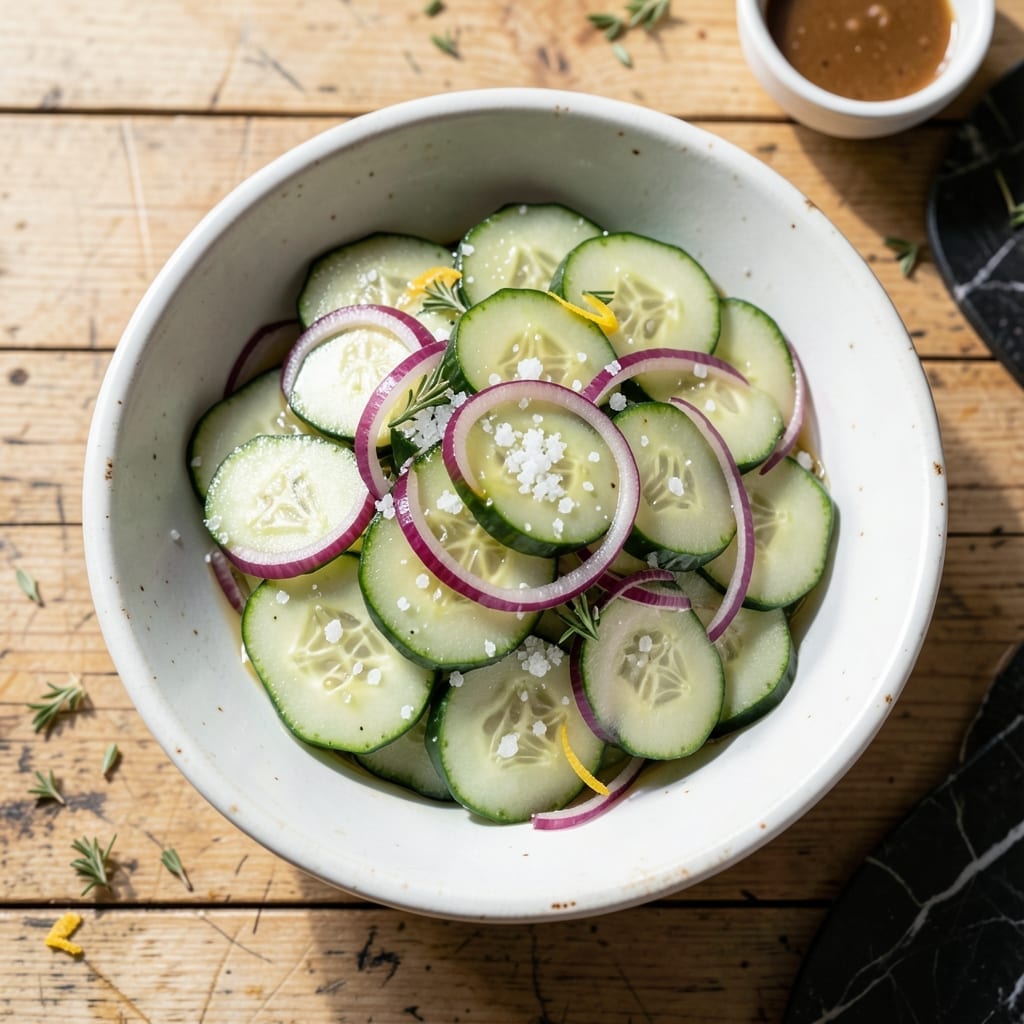 Old Fashioned Recipe for Cucumber Salad: Tangy Vinegar-Bathed Freshness