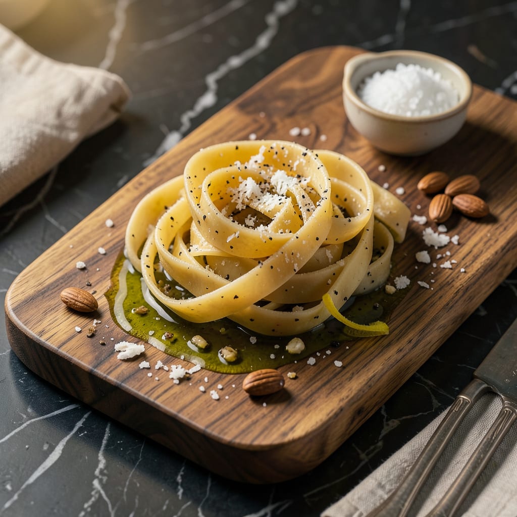 Visual representation of Flour and Water Pasta Recipe: Fresh Homemade Noodles in Minutes