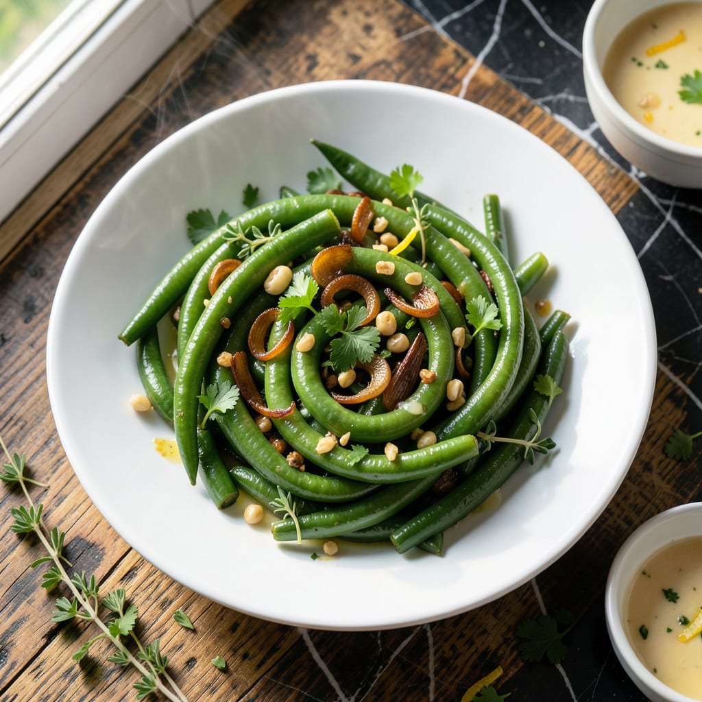 French Style Green Bean Recipe: Buttery Crisp Tender Elegance example with annotations