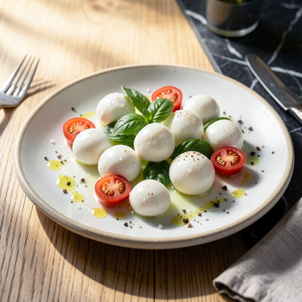 Visual representation of Fresh Mozzarella Balls Recipe: Silky Softness With Garden Fresh Flavor