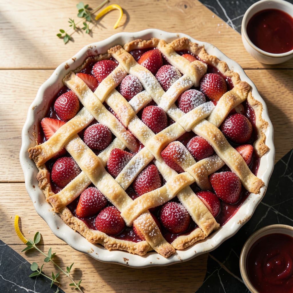 Fresh Strawberry Pie Recipe Without Jello: Naturally Thickened Sweetness example with annotations