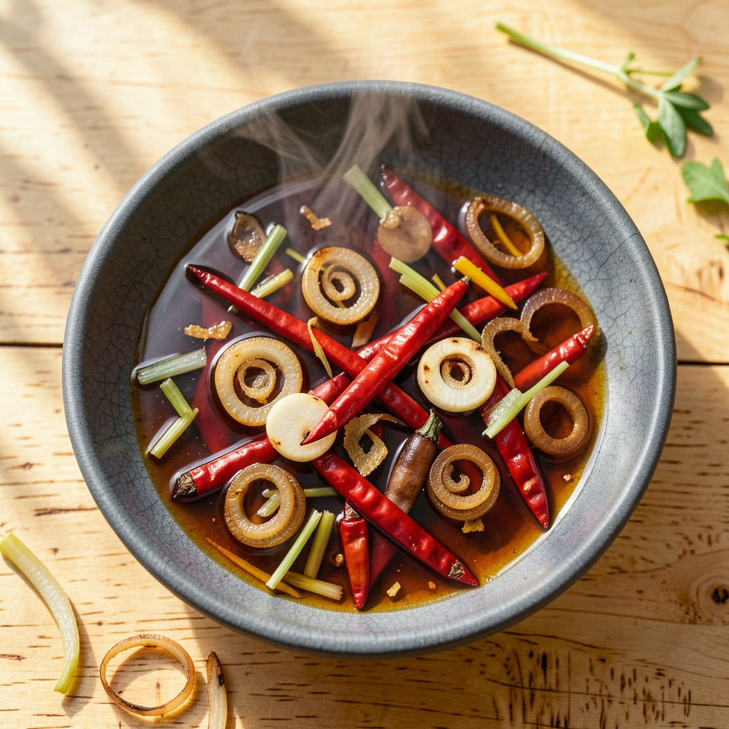 Fresh Thai Chili Oil Recipe: Fiery, Fragrant Drizzle for Everything example with annotations