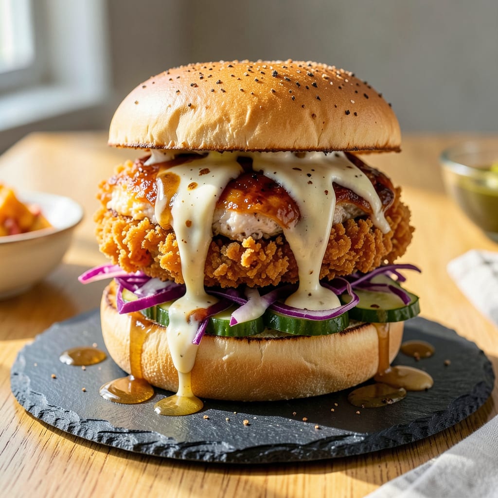Visual representation of Fried Chicken Sandwich Sauce Recipe: Tangy Sweet Glaze for Crispy Layers