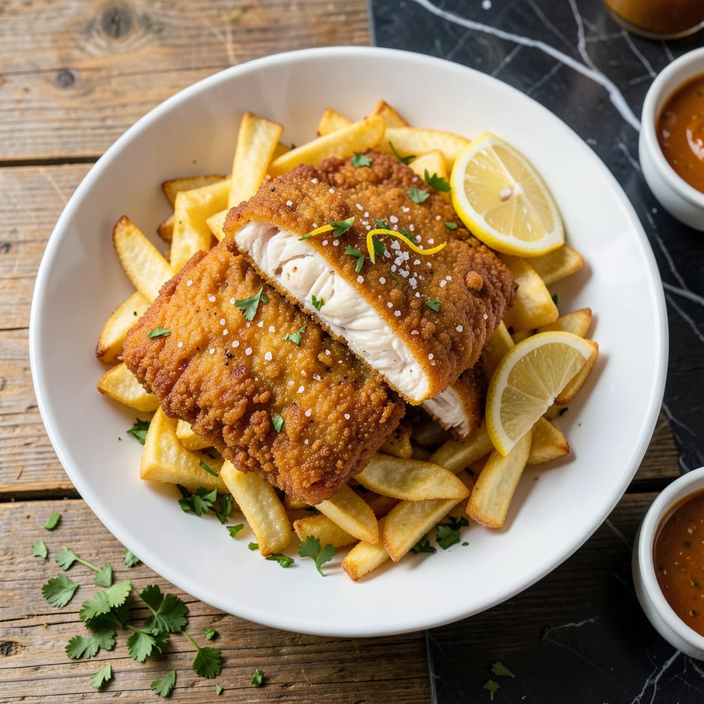 Complete fry cod fish recipe overview image