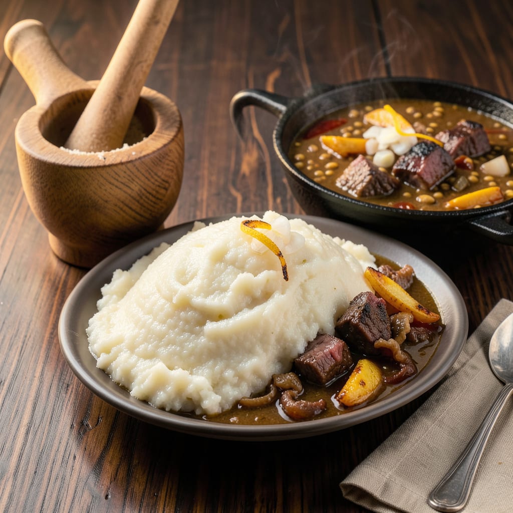 Fufu and Egusi Soup Recipe: West African Comfort With Nutty Melon Seeds illustration with key details