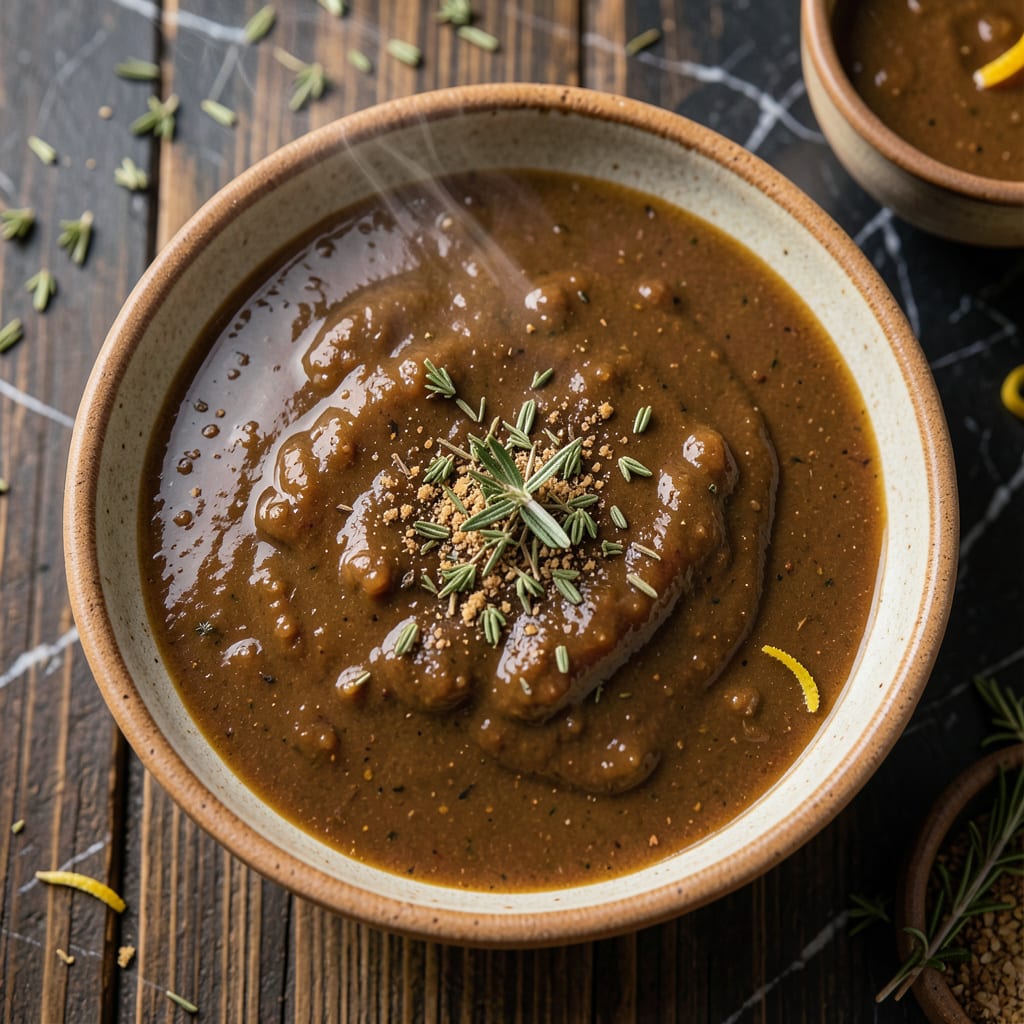 gluten free brown gravy mix recipe illustration with key details