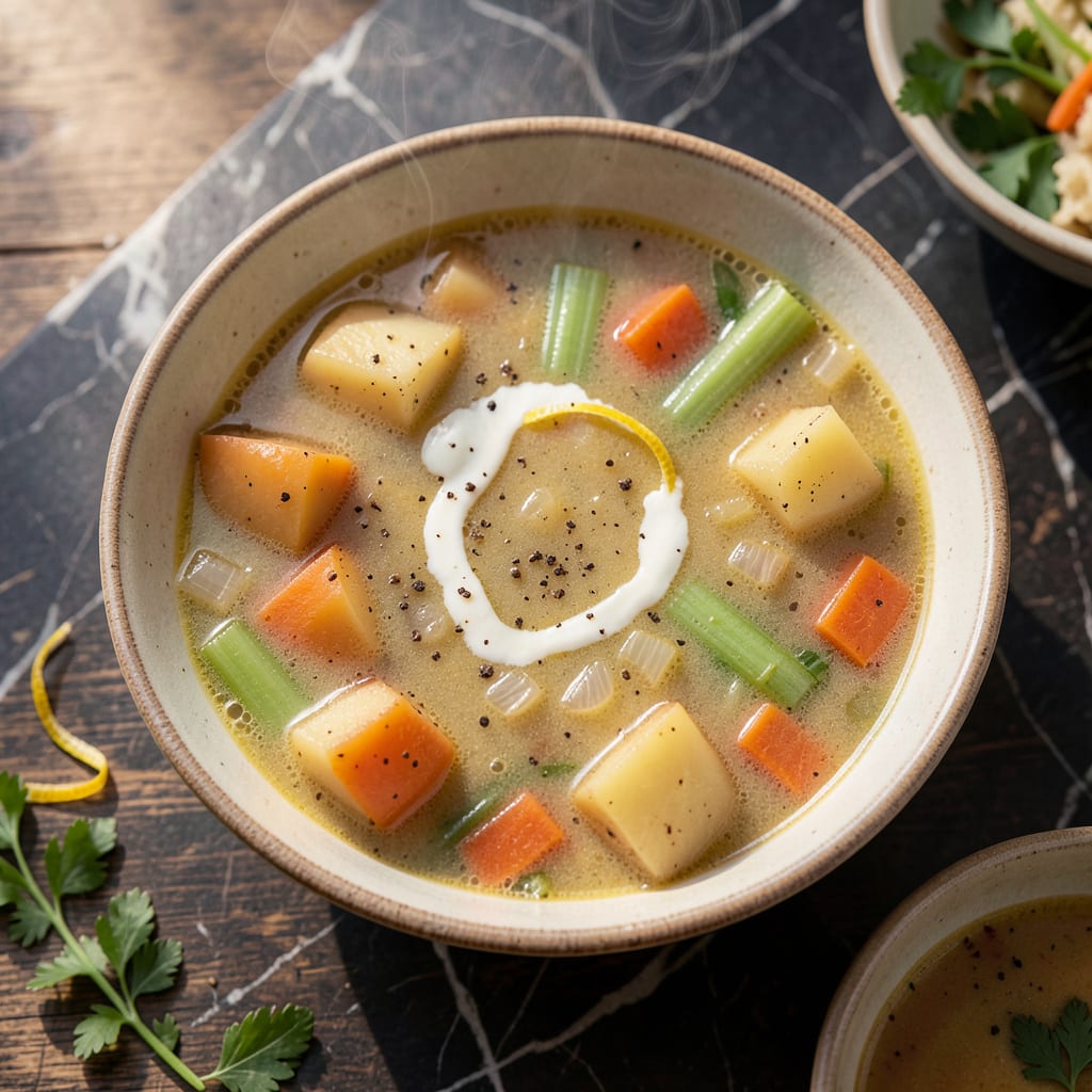 Grandmother's Potato Soup Recipe: Rustic Creamy Goodness With a Homestyle Touch illustration with key details