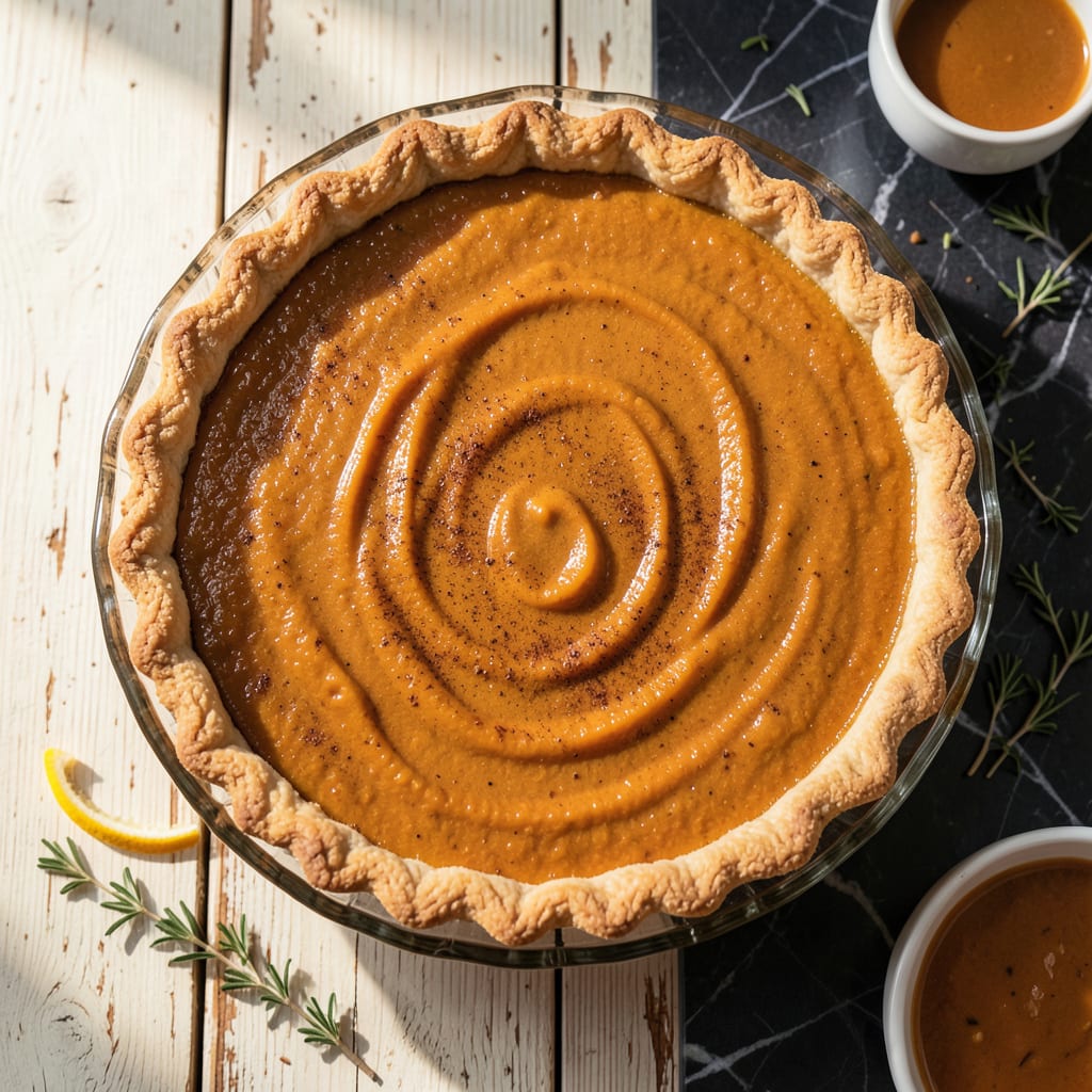 Great Value Pumpkin Pie Recipe: Smooth Custard With Warm Holiday Spices example with annotations