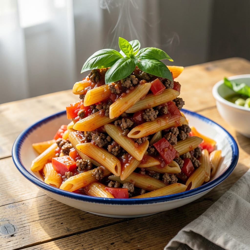 Hamburger Helper Tomato Basil Penne Recipe: One Pot Comfort in 25 Minutes detailed visual guide