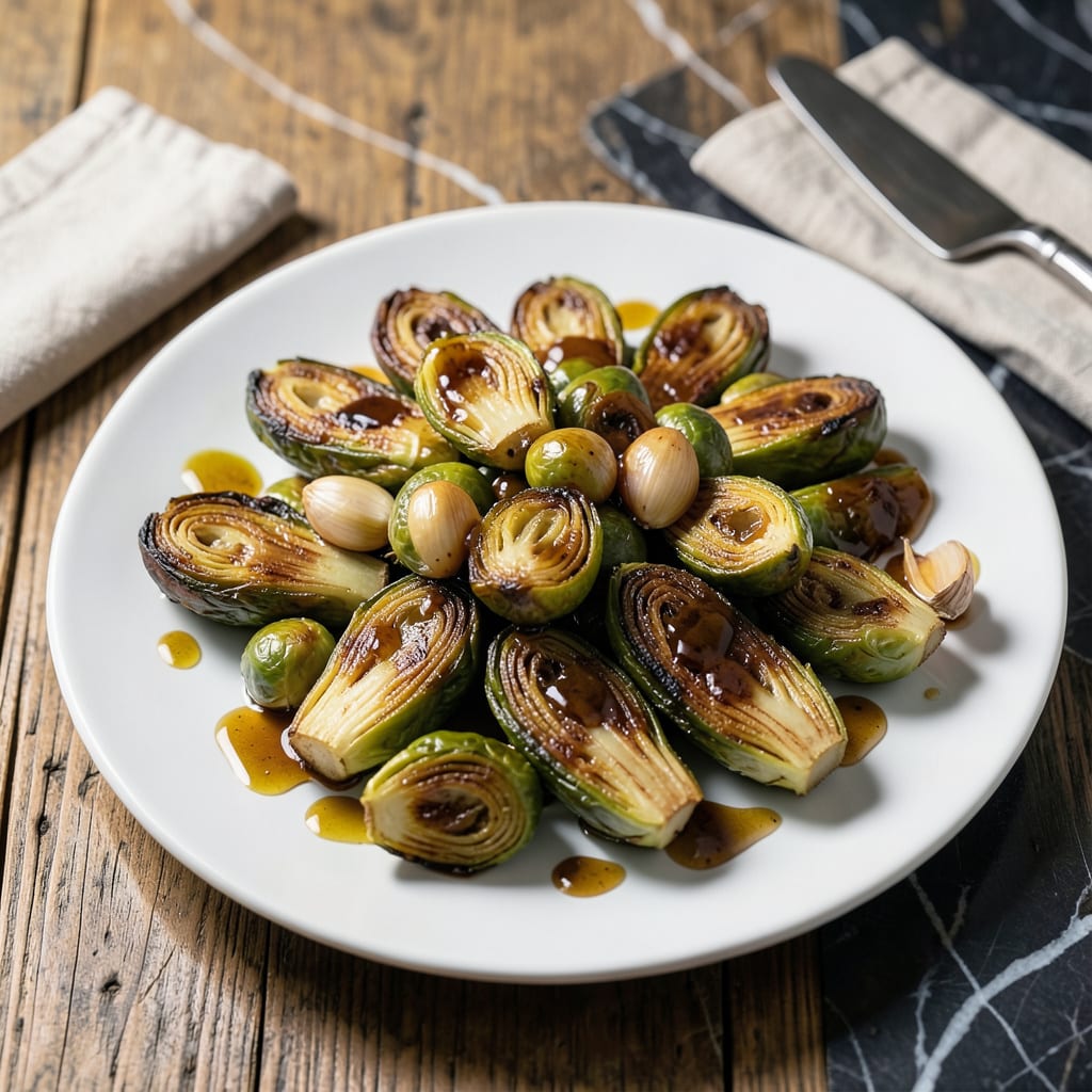 Hampton Social Brussels Sprouts Recipe: Crispy Leaves with Sweet Glaze illustration with key details