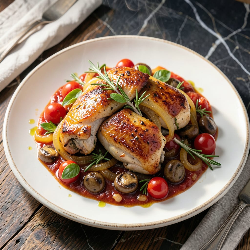 Ina Garten Chicken Cacciatore Recipe: Braised With White Wine and Herbs detailed visual guide