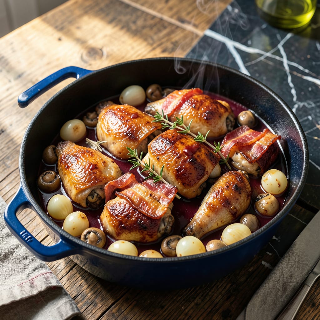 Complete Ina Garten Coq Au Vin Recipe: Classic French Braised Chicken in Red Wine overview image