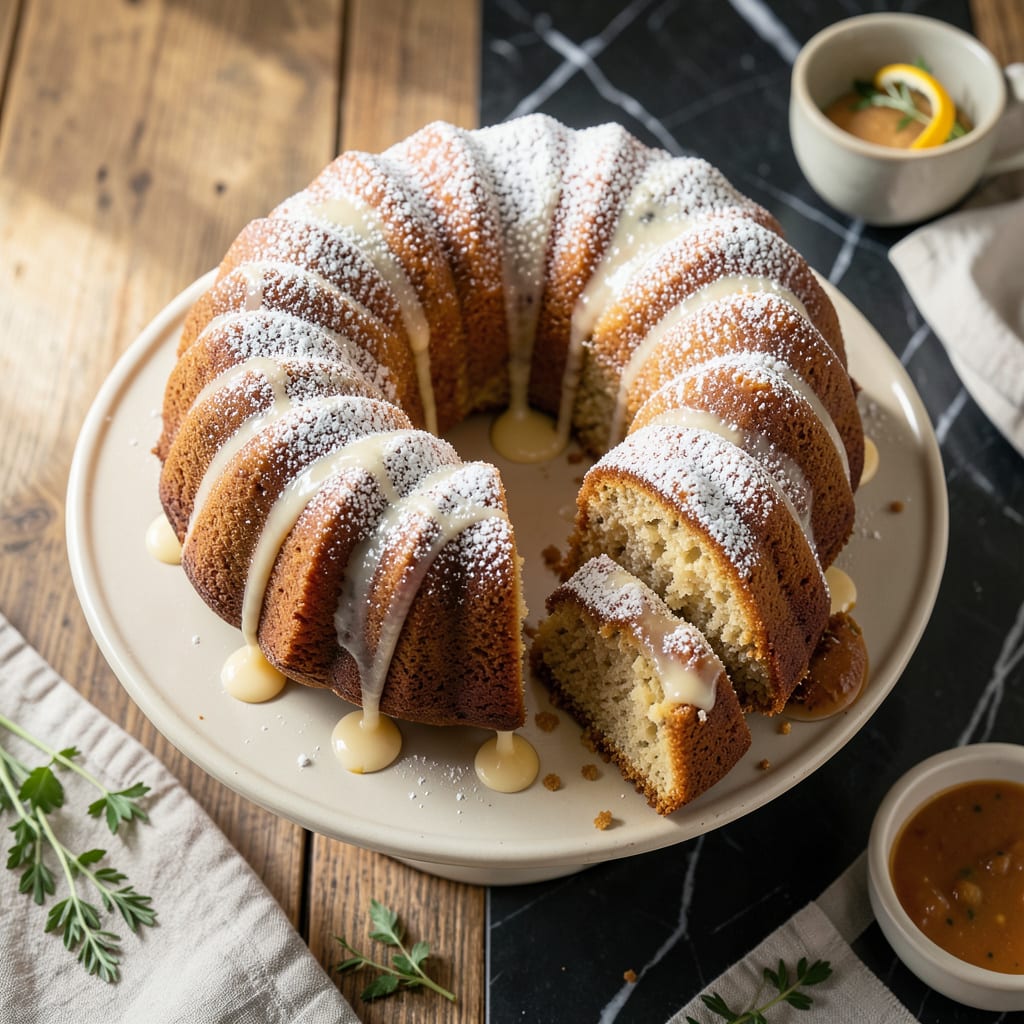 Ina Garten's Bundt Cake Recipe: Moist Vanilla Elegance in a Ring example with annotations