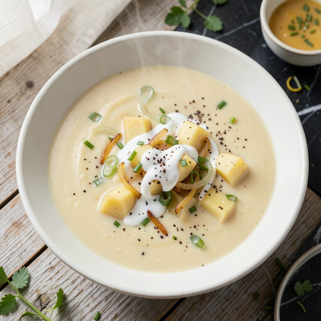 Ina Garten's Potato Leek Soup Recipe: Silky Texture With Fresh Herb Brightness illustration with key details