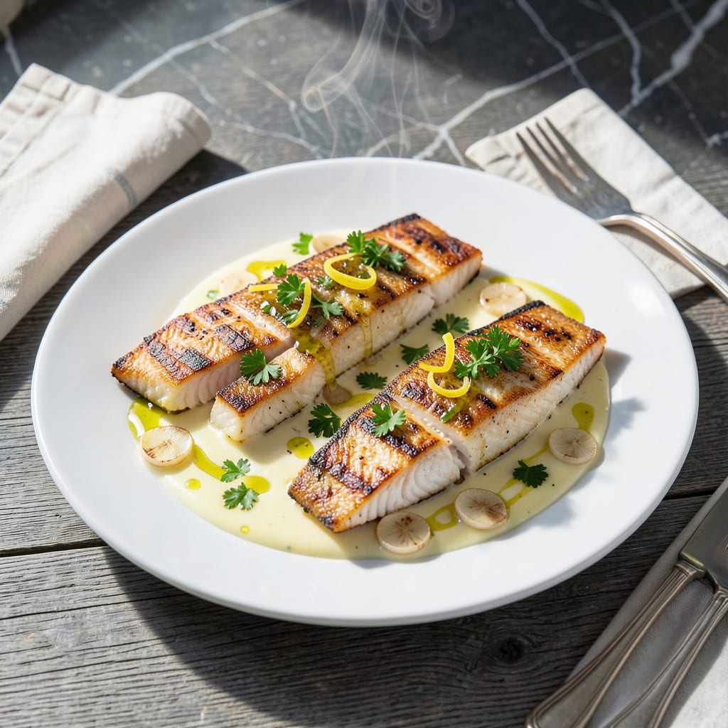Visual representation of Ina Garten Sea Bass Recipe: Lemon Kissed Flaky Elegance