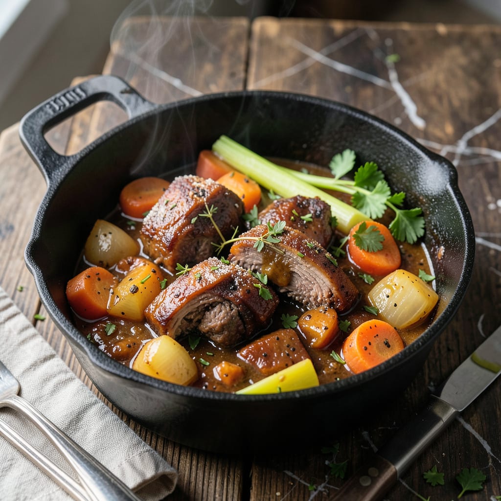 Visual representation of Jamie Oliver Oxtail Recipe: Rich and Velvety Slow Cooked Stew